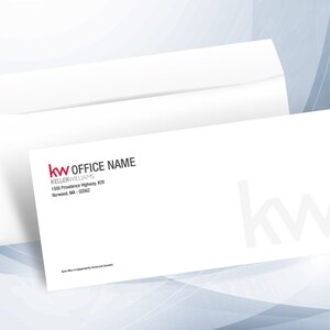Keller Williams 10 Envelopes, Professional 10 Envelopes, Personalized Realtor & RE Office Envelopes, KW Branded Envelopes Office Envelopes