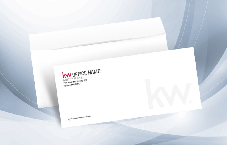 Keller Williams 10 Envelopes, Professional 10 Envelopes, Personalized Realtor & RE Office Envelopes, KW Branded Envelopes Office Envelopes