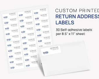 Customizable eXp Realty Return Address Labels, Professional Realtor Address Labels, Personalized Address Labels