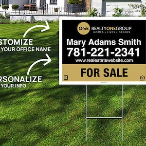 Realty One Group Real Estate Yard Sign, Personalized With Stakes - Etsy