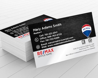 RE/MAX Business Cards, Professional Business Cards, Personalized Realtor Business Cards, Remax Branded Business Cards