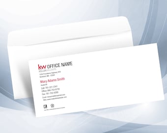 Keller Williams #10 Envelopes, Professional #10 Envelopes, Personalized Realtor & RE Office Envelopes, KW Branded Envelopes
