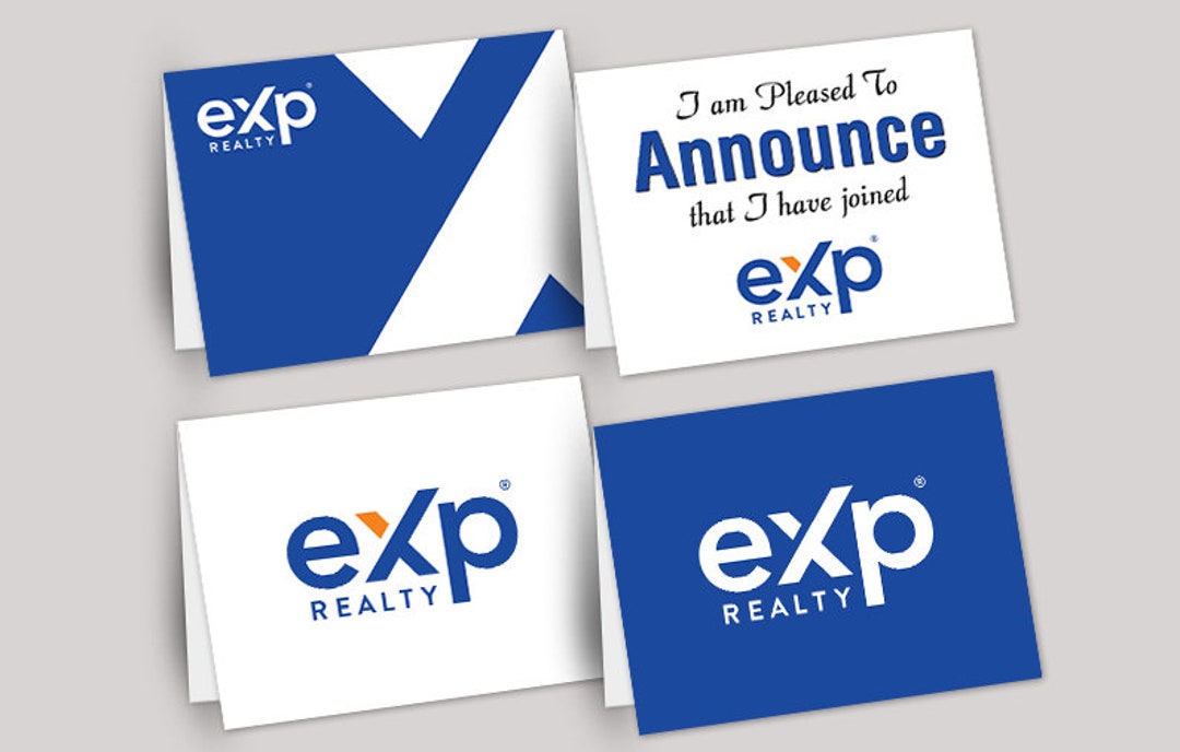 Exp Realty Blank Real Estate Folded Notecards, Professional Stationery for Agents, Premium