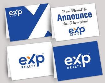 eXp Realty Blank Real Estate Folded Notecards, Professional Stationery for Agents, Premium Quality Printing, Real Estate Agent Cards