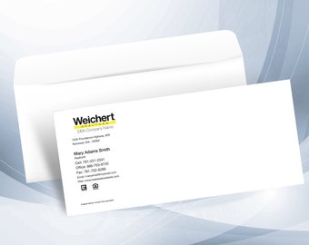 Weichert #10 Envelopes, Professional #10 Envelopes, Personalized Realtor & RE Office Envelopes, Weichert Branded Envelopes