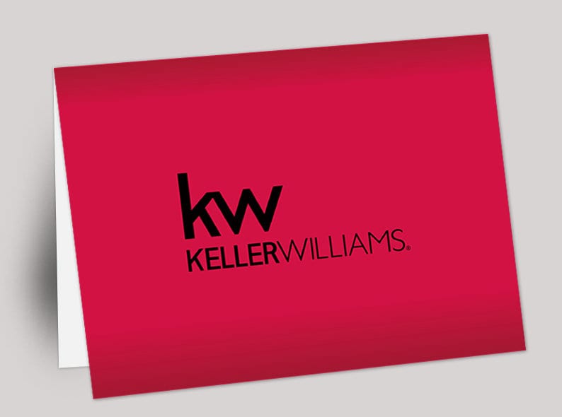 Keller Williams Blank Real Estate Folded Notecards, Professional Stationery for Agents, Premium