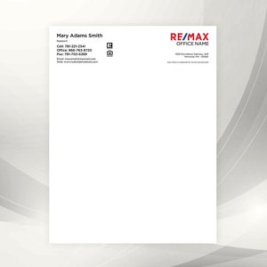 RE/MAX Letterheads, Professional Letterheads, Personalized Realtor & RE Office letterheads, Remax Branded Letterheads Agent Letterhead