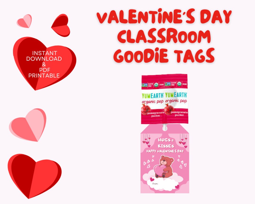 SUPER EASY Printable Valentine Card, Lollipop Valentine, Classroom ...