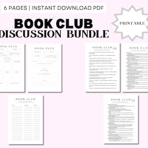 Book Club Bundle, Book Club Discussion Kit, Printable Book Club Questions, Reading Planner, Book Club Printables, Book Club Planner