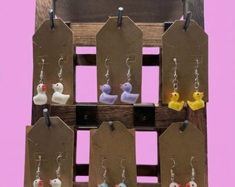 Cruising duck earrings