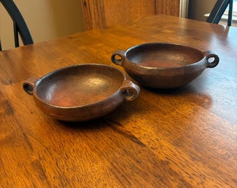 Handmade Terra Cotta Bowls with Handles