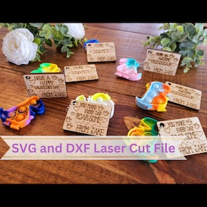 Dinosaur SCORED laser cut Valentine's Day pop tags, School Valentine Gifts svg,  svg dxf, glowforge wood laser file, popit valentine digital