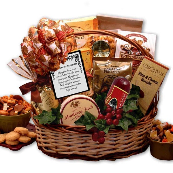 Bountiful Gourmet Sympathy Gift Basket, Condolence gift, bereavement gift, thinking of you gift, grief gift