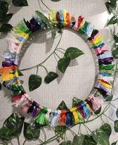 Upcycle Ribbons Craft Wreath - Colorful Upcycled Ribbon Wall Crafting Decor - Etsy
