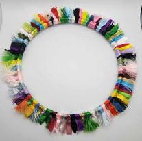 Upcycle Ribbons Craft Wreath - Colorful Upcycled Ribbon Wall Crafting Decor - Etsy