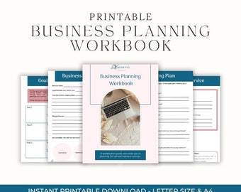 Business Planning Workbook, Interactive Business Planning Workbook, Entrepreneurial Workbook for Success, Download and Print Business Guide