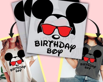 Birthday Boy Mickey Mouse DTF Transfer, Ready to Press, Personalized DTF Transfers, Heat Press DTF Transfer - ssco1231