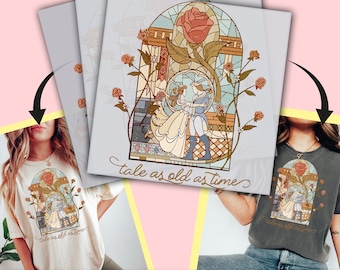 Tale As Old As Time, Princess and Prince, DTF Transfer, Ready to Press, Personalized DTF Transfers, Heat Press DTF Transfer - ssco165