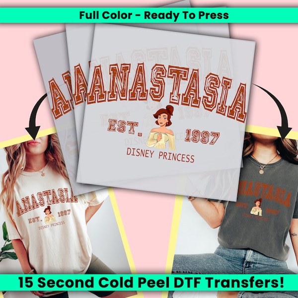 Disney Anastasia Princess DTF Transfer, Ready to Press, Personalized DTF Transfers, Heat Press DTF Transfer- ssco002