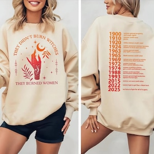 Double Sided Women’s Rights Timeline Dtf Transfer, They Didn't Burn Witches Feminist Dtf, WitchyRetro Political Statement - ssco5277