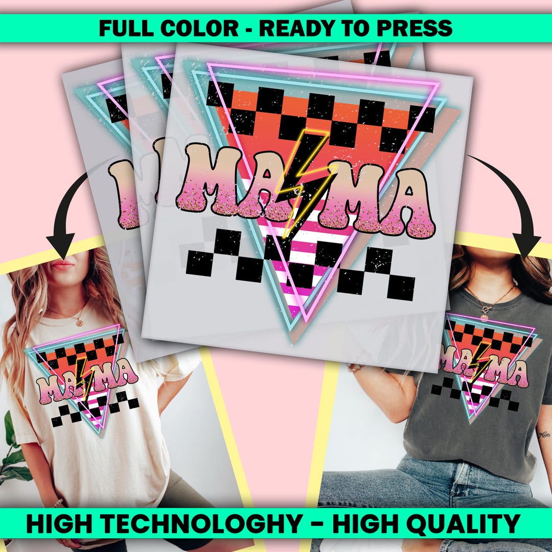 Checkered Mama Dtf Transfers, Retro Mama Ready to Press, Mother's Day ...