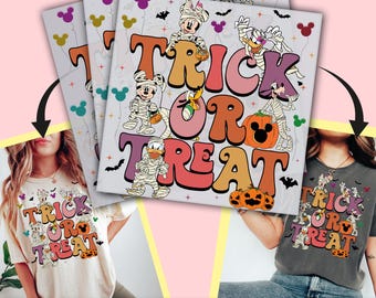 Trick Or Treat Disney Halloween Design DTF Transfer, Disney Ready to Press, Personalized DTF Transfers, Heat Press, DTF Transfer- ssco2104