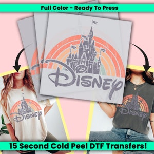 Transferencia DTF retro de Disneyland, lista para imprimir, transferencias DTF personalizadas de Disneyworld, prensa térmica de Disney, transferencia DTF de Disneyland - ssco364