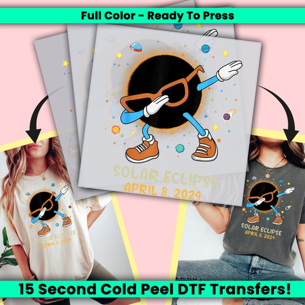 Solar Eclipse DTF Transfer, Solar Eclipse 2024 Ready to Press, Personalized DTF Transfers, Sun Eclipse  Heat Press, DTF Transfer- ssco1063