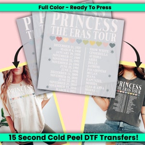 Princess The Eras Tour DTF Transfer, Ready to Press, Personalized DTF Transfers, Heat Press, DTF Transfer- ssco777