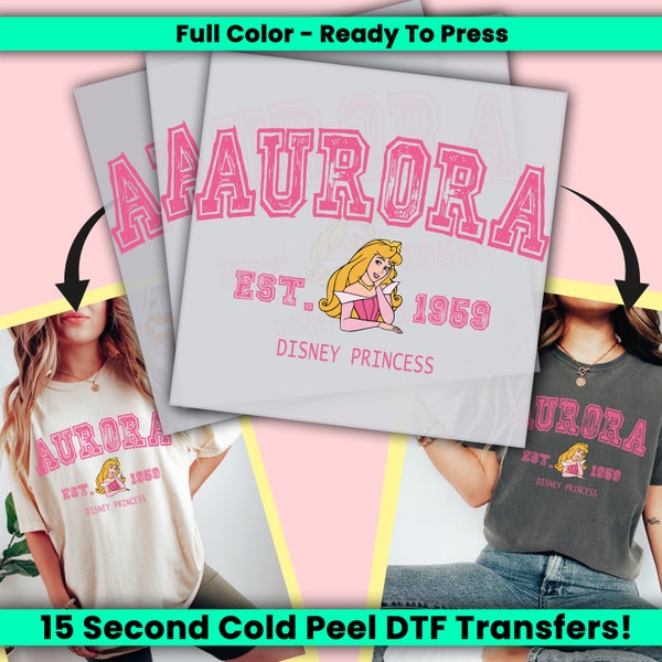 Aurora Disney Princess DTF Transfer, Ready to Press, Personalized DTF Transfers, Heat Press DTF Transfer - ssco004