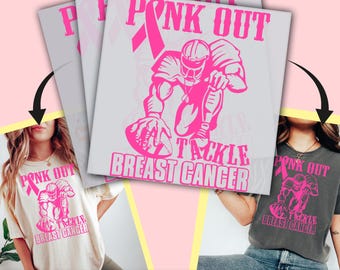 Pink Out Football Dtf Transfer, Breast, DTF Transfer, Canser Ready to Press, Personalize DTF Transfers, Heat Press DTF Transfer - ssco2330
