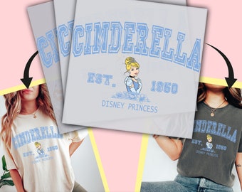 Cinderella Disney Princess DTF Transfer, Ready to Press, Personalized DTF Transfers, Heat Press DTF Transfer - ssco006