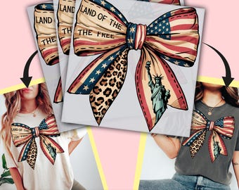Land of The Free DTF Transfer, 4th of july Ready to Press, Coquette Patriotic Personalized DTF Transfers, Independence Day - ssco3944