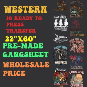 Western Gang Sheet, Western DTF Premade Transfers, Howdy Cowgirl Ready to Press, Cowboy Rodeo Love İnspire Pre-made Transfer- custom-ssco025