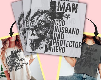 The Lion Cross Man Of God Father's Day Ready to Press, Personalized DTF Transfer, High Quality, Heat Press DTF Transfers- ssco1563