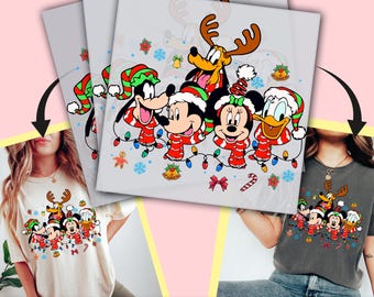 Mickey And Friend Disney Christmas Matching DTF Transfer, Ready to Press, Personalized DTF Transfers, Heat Press, DTF Transfer- ssco2376