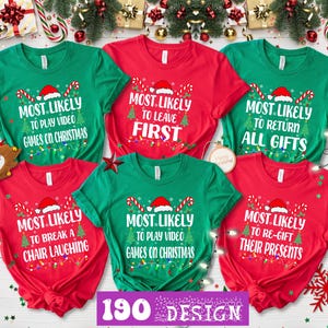 Most Likely to Christmas Dtf, Funny Christmas 2025 Party Christmas Bundle Dtf, Matching Family Christmas Ready To Press,  - ssco4286