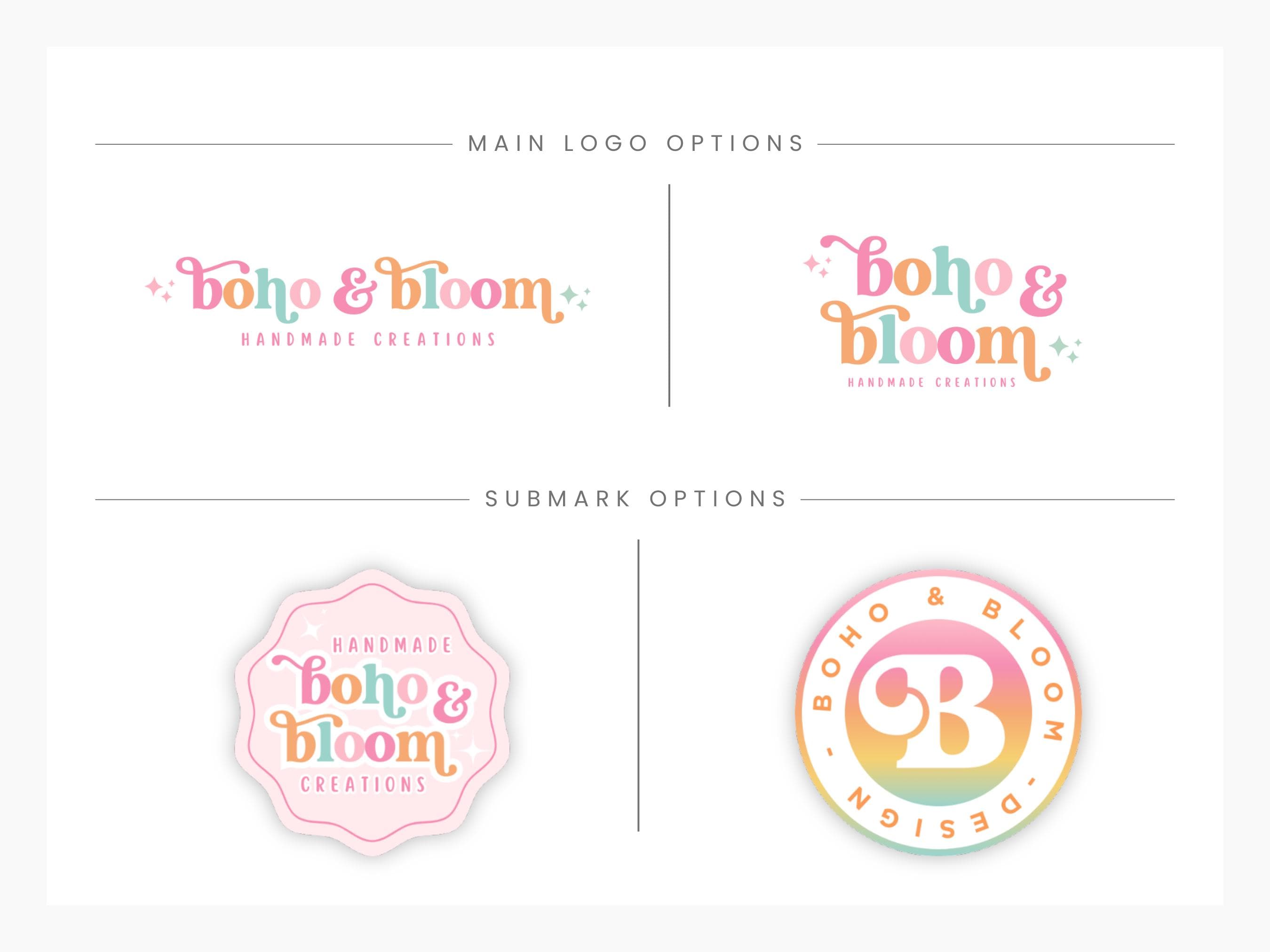 Rainbow Logo Design Canva, Cute Pastel Editable Logo Template, Colorful ...