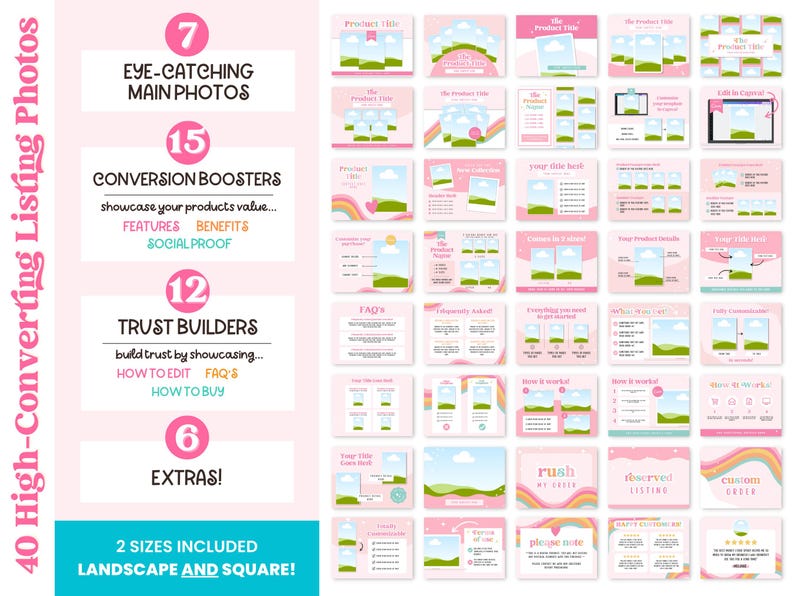 Etsy Listing Video & Photo Template BUNDLE für digitale Produkte, Etsy Listing Mockups für Canva-Vorlagen, Etsy Listing Digital Produkt Mockup Canva Bild 5