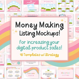 Etsy Listing Templates to Sell on Etsy | Etsy Listing Mockups Digital Product | Etsy Listing Photos Canva | Etsy Shop Kit Printable Template