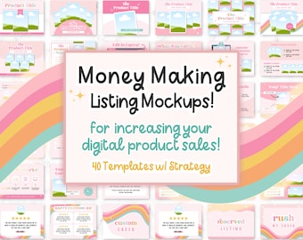 Etsy Listing Templates to Sell on Etsy | Etsy Listing Mockups Digital Product | Etsy Listing Photos Canva | Etsy Shop Kit Printable Template