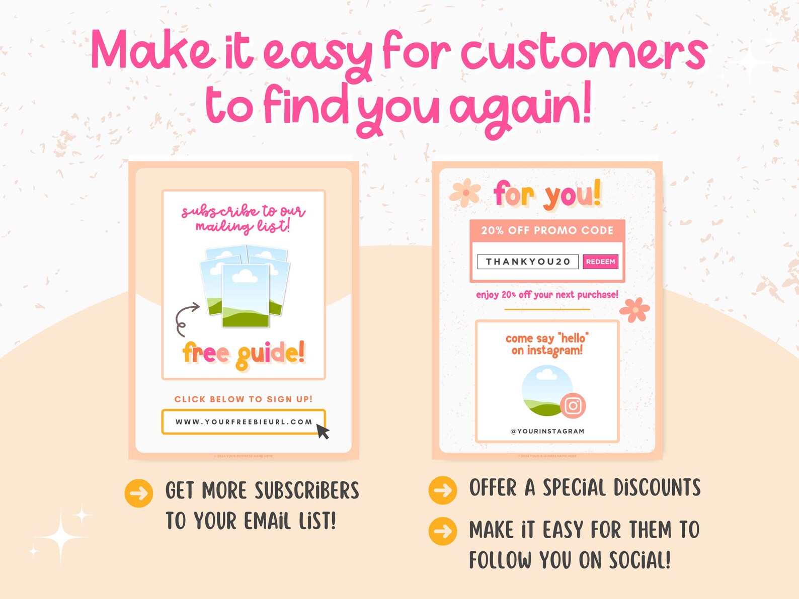Digital Download Instruction Template Pink, Bright Etsy Digital Product ...