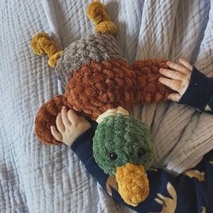 Crochet mallard duck toy
