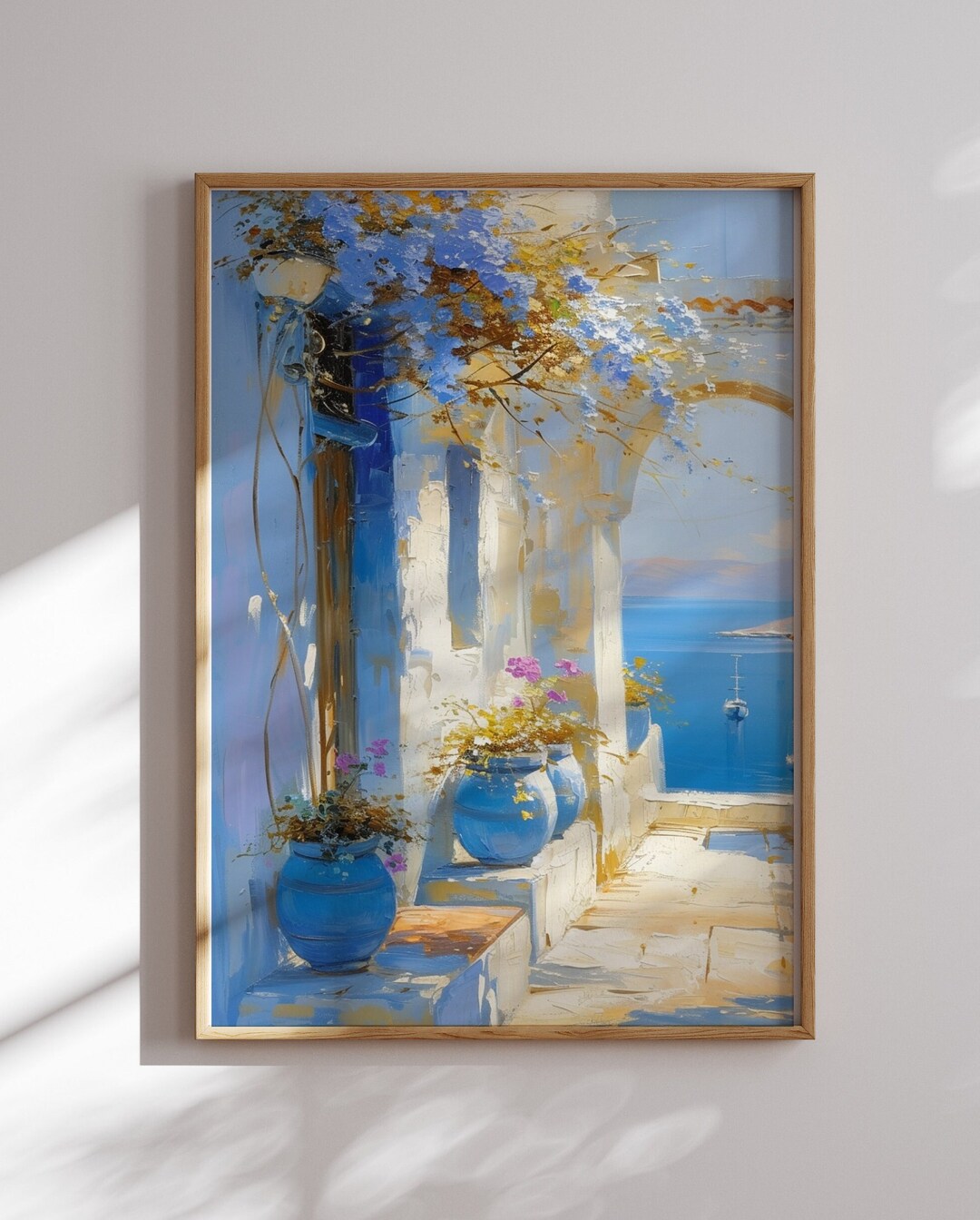 PRINTABLE Mediterranean Coastal Painting | Digital Download Art Print ...