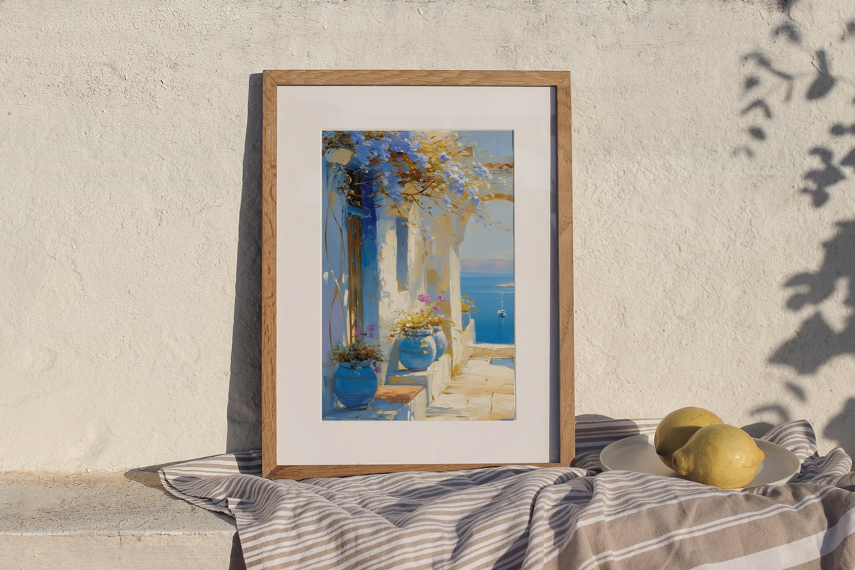 PRINTABLE Mediterranean Coastal Painting | Digital Download Art Print ...