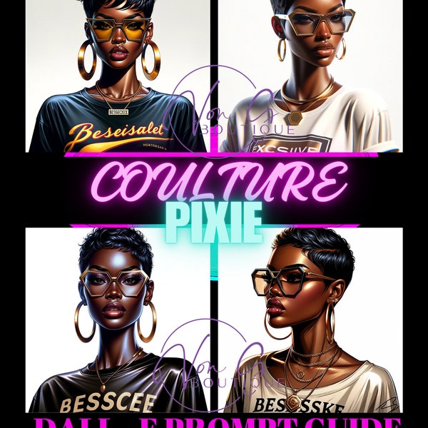 Chat GPT v4 & Dalle prompt guide\ digital art \pixie cut\ african american\create unlimited prompts