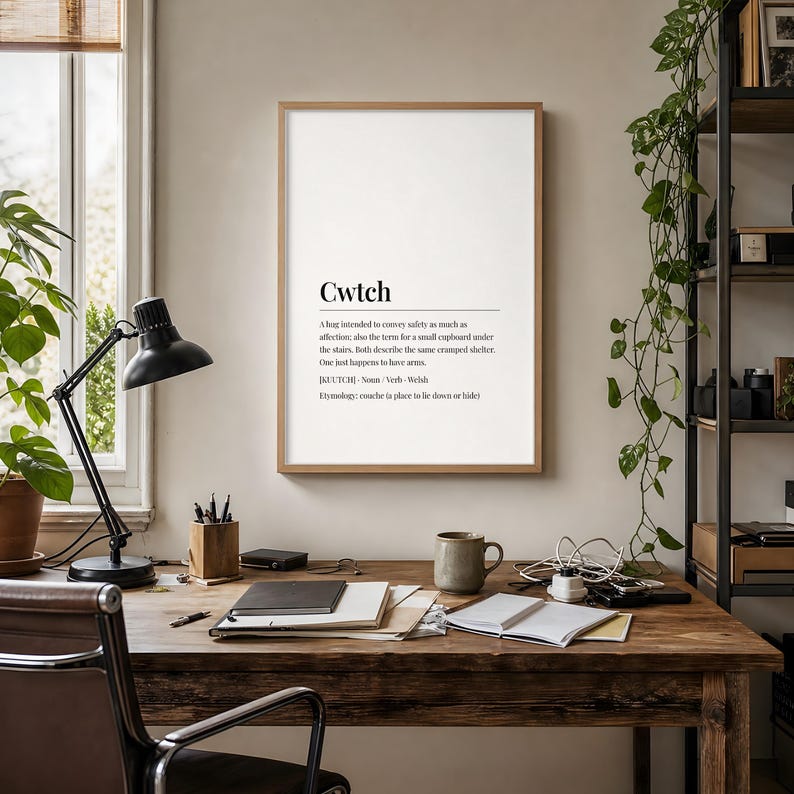 Cwtch Definition Print, Welsh Cozy Hug Minimalist Wall Art, Digital ...