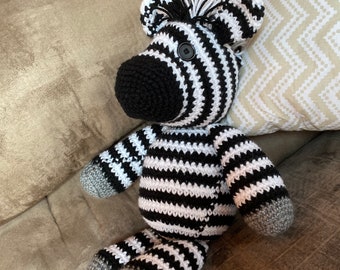 Cuddly Crochet Zebra, Handmade Stuffed Toy