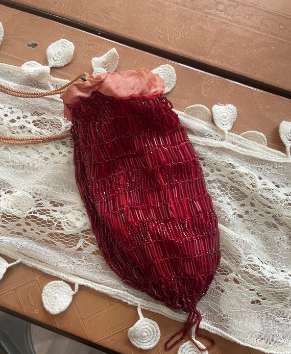 RARE** Hand beaded Red Ruby Flapper Purse