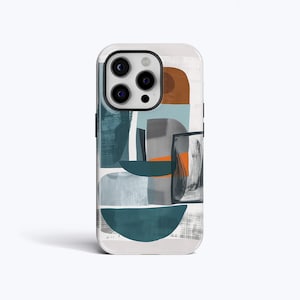Custodia per telefono MODERN ART, cover con forme astratte adatta per iPhone 16 Pro Max, 15 Plus, 14, 13, 12, 11 e Samsung S25, S24, A56, A55, Pixel 9 Pro, 8